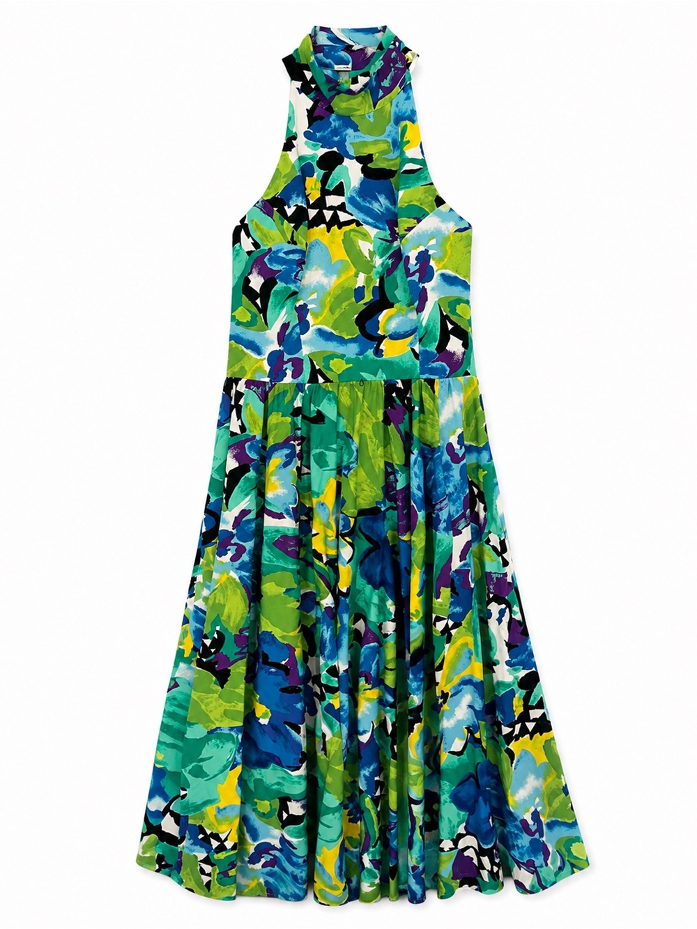 Vintage A.J. Bari for Lord & Taylor Floral Halter Maxi Dress Women's Size 6